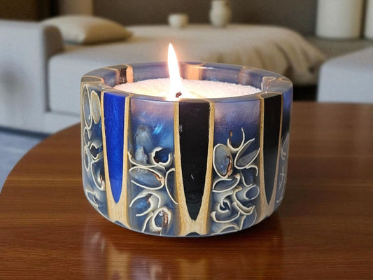 Bamboo and Pistachio Shells Candle Holder 5" x 3" #614