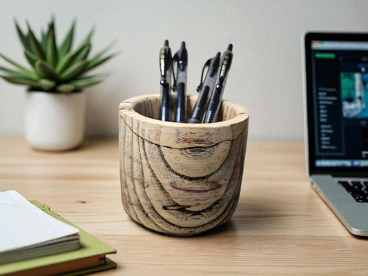 Wooden Dish Pen Holder 3" x 4" #628