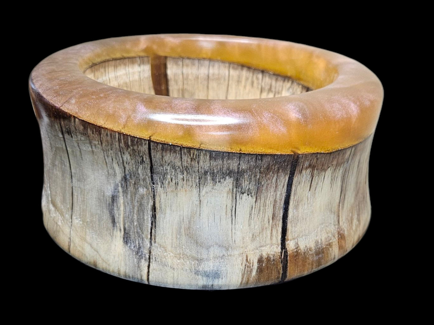 Handcrafted Maple and Copper-Gold  Epoxy Dish 7" x 3" #647
