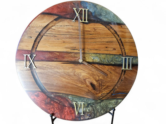 "Symphoney of Time" Pecan Wood Wall Clock 12" #692