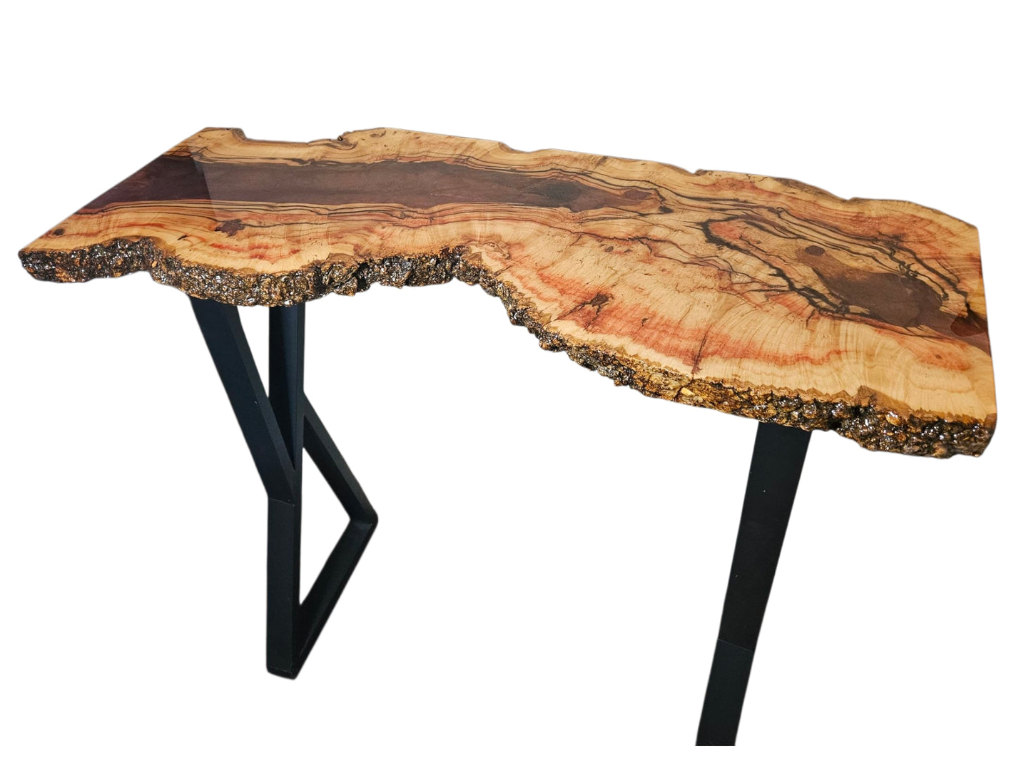 Flaming Boxelder Wood Entry Table #682