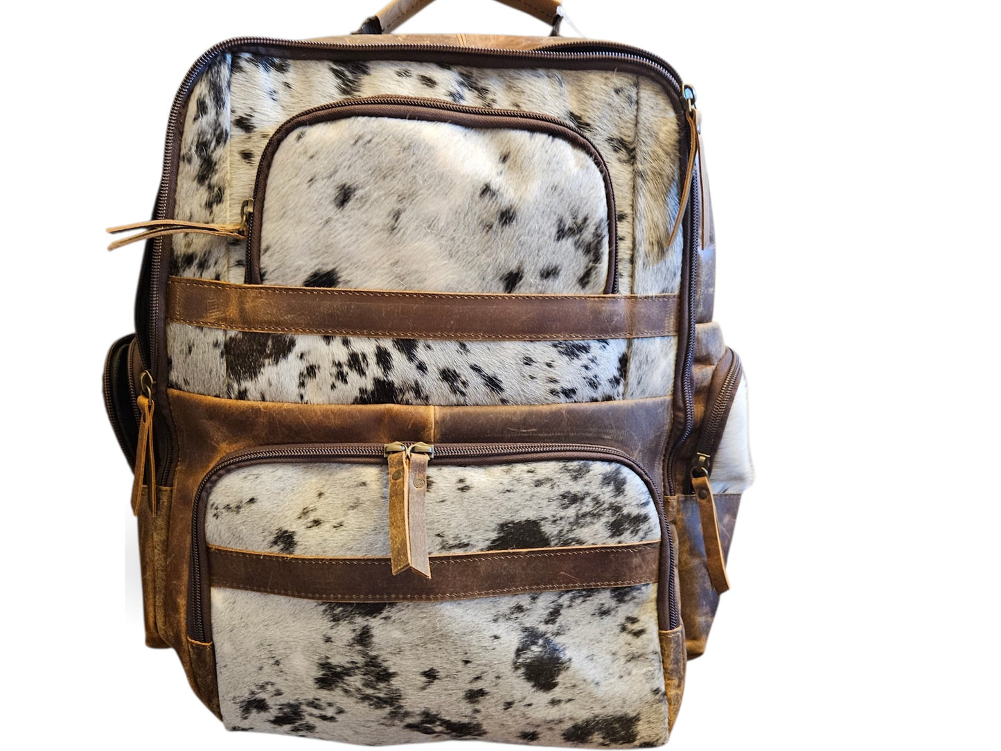 Brown Leather Cowhide Backpack #794