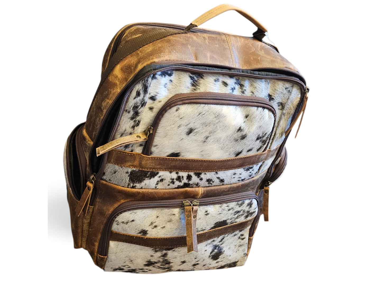 Brown Leather Cowhide Backpack #794