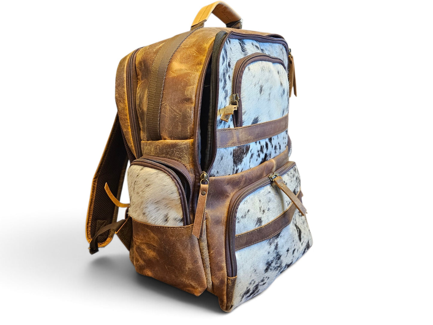 Brown Leather Cowhide Backpack #794