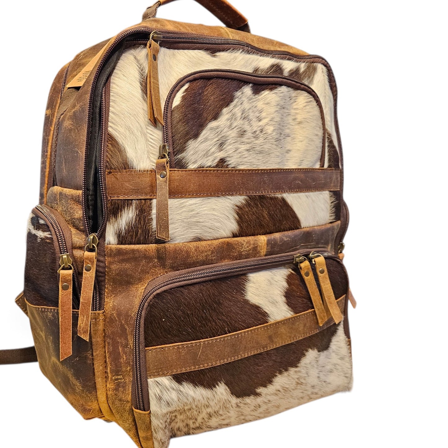 Brown Leather Cowhide Backpack #800