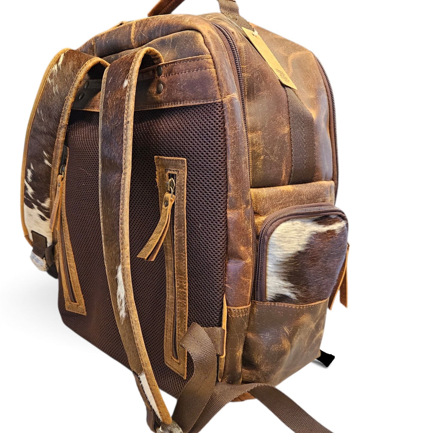 Brown Leather Cowhide Backpack #800