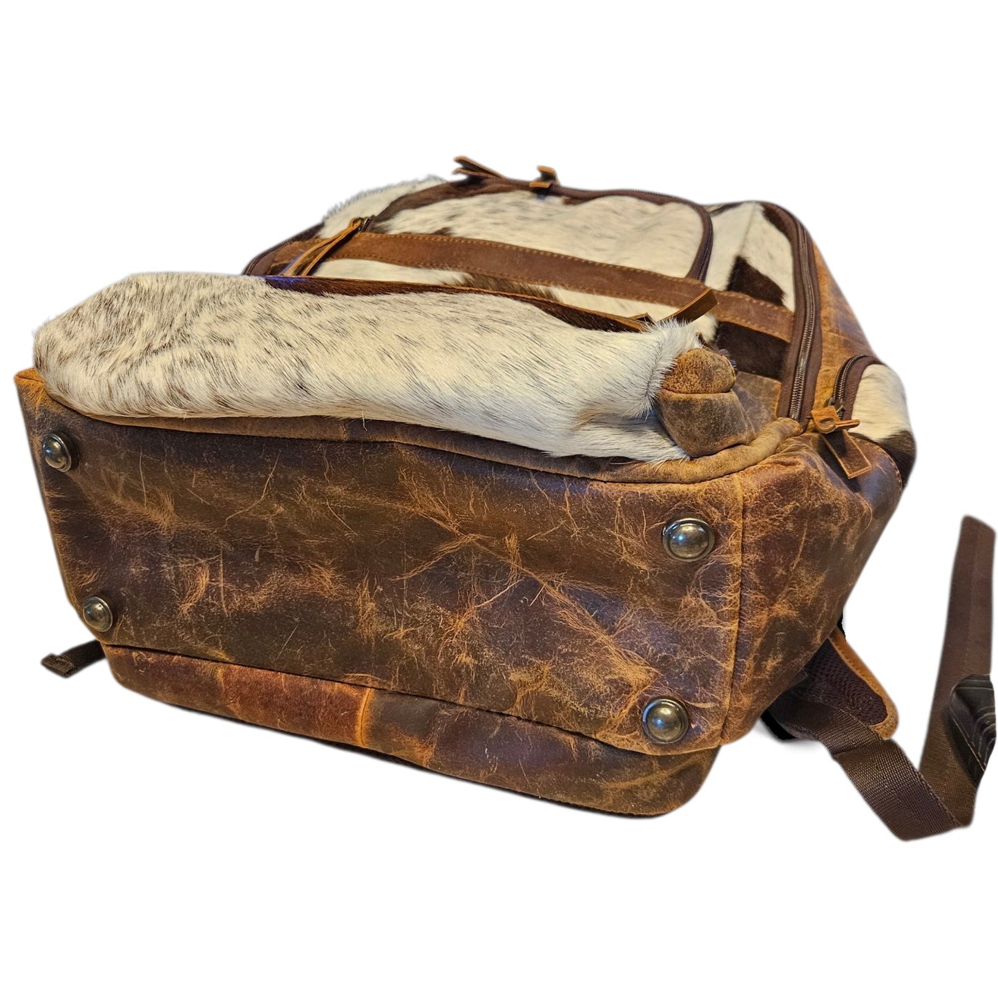 Brown Leather Cowhide Backpack #800