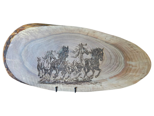 "Running Horses" on Walnut #702