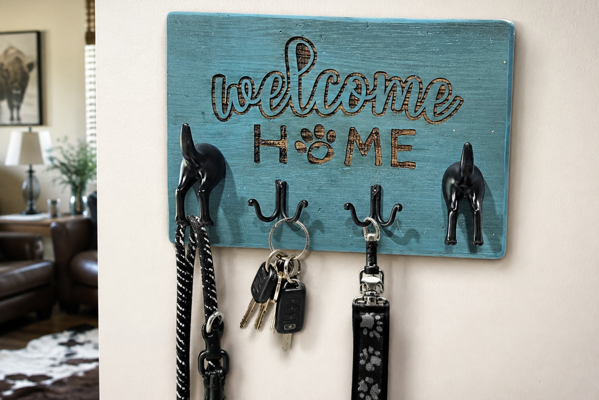 Welcome Home Key/Leash Rack #803