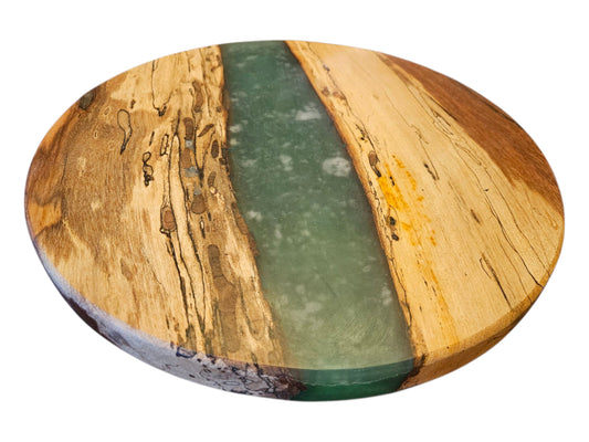 Pecan and Green 13" Lazy Susan #701