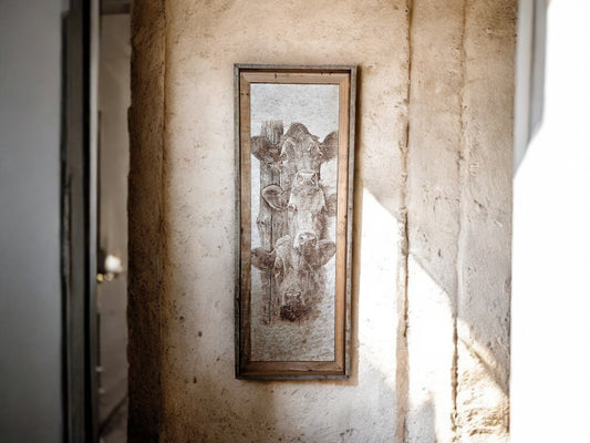 Peeking Cows 12" x 36" #707